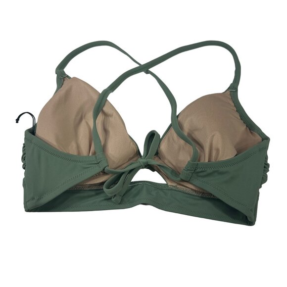 Shade And Shore Women's Size 34D Swim Top Bikini Criss Cross Straps Green New - Picture 2 of 13